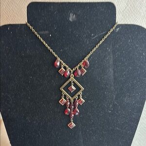 Elegant Red and Gold Necklace